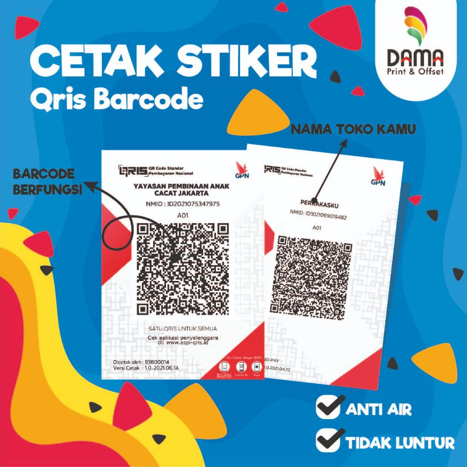 Cetak Stiker Barcode Qris