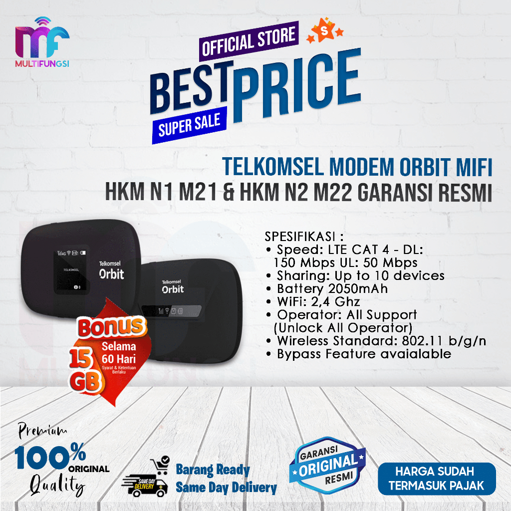 Telkomsel Modem Orbit Mifi HKM N1 M21 & HKM N2 M22 Garansi Resmi