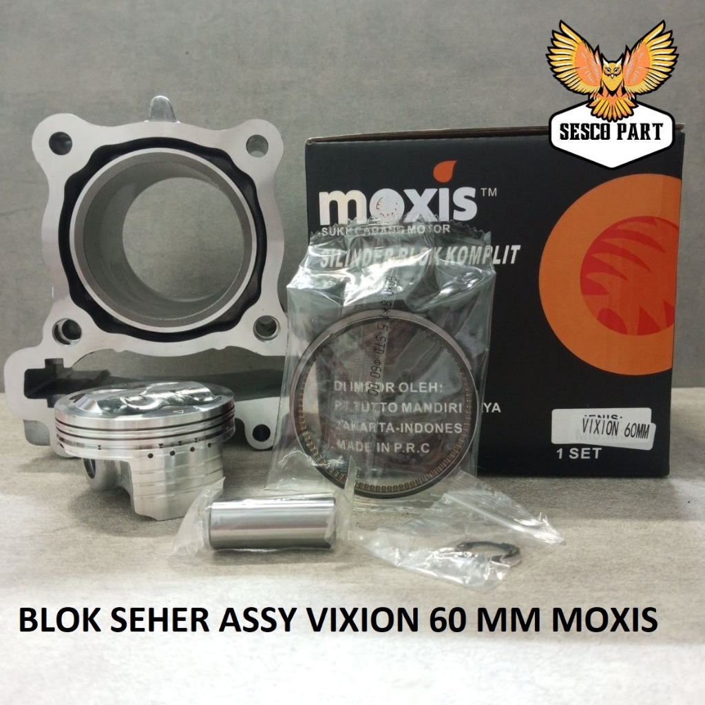 BLOK SEHER ASSY VIXION 60 MM PEN 14 BORING SET BORE UP JUPITER MX VIXION MX KING MOXIS