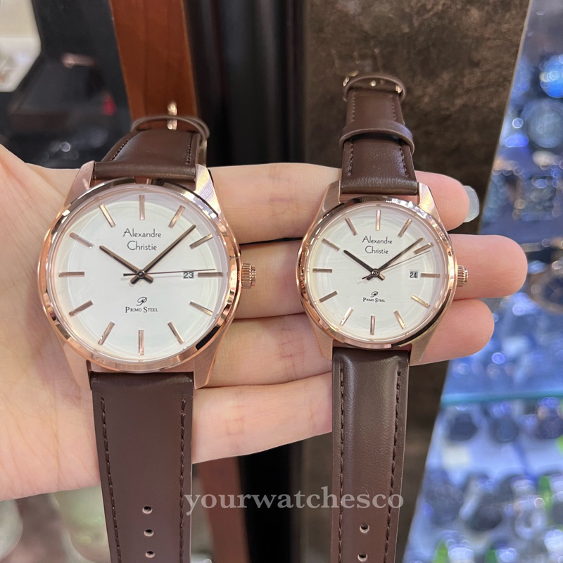 JAM TANGAN COUPLE ALEXANDRE CHRISTIE AC1032 AC 1032 LEATHER