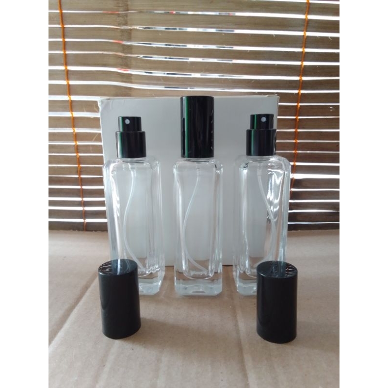 botol parfum kotak panjang drat hitam 30ml - botol parfum kosong  drat hitam 30 ml kotak panjang