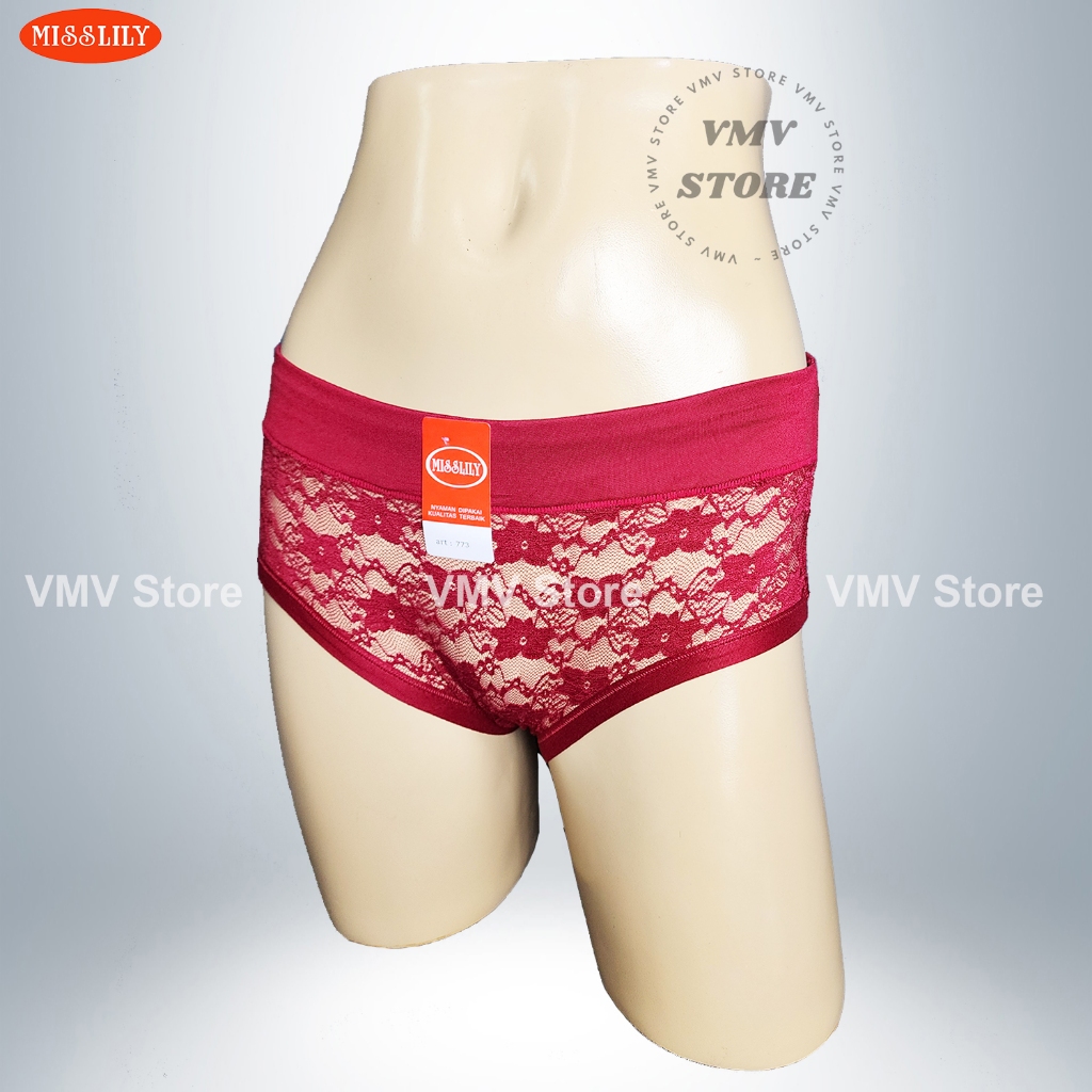 Celana Dalam Wanita Sexy Transparan Misslily 773 Brukat Renda Lace CD Dinas Perempuan Lingerie