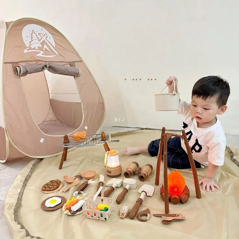 Mainan Camping Set Anak Lengkap Alat Masak Tenda Edukatif Praktis Dibawa