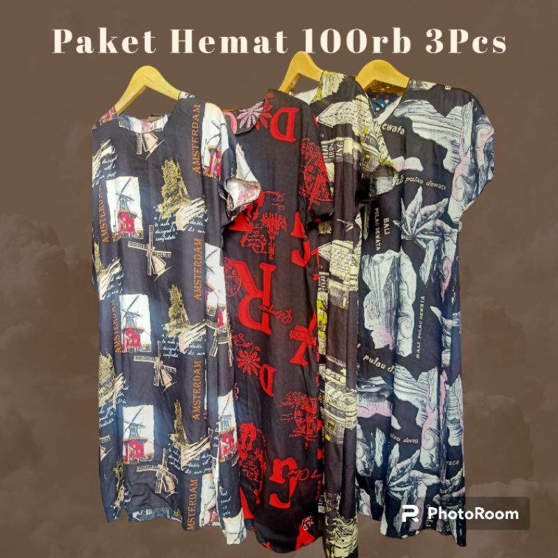 Daster Midi Rayon/Daster Rayon viscose/Daster Midi motif abstrak/Daster Rayon viscose