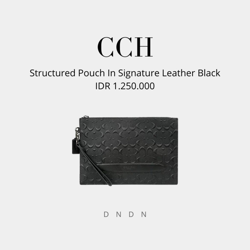 Structured Pouch In Signature Leather Black