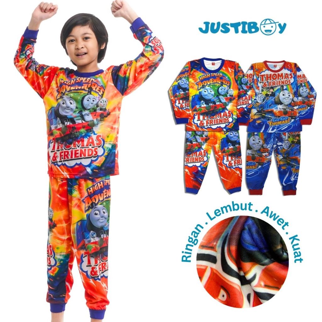 Piyama Anak Laki Laki Thomas / Baju Tidur Anak Cowok Lengan Panjang 3 - 12 Tahun