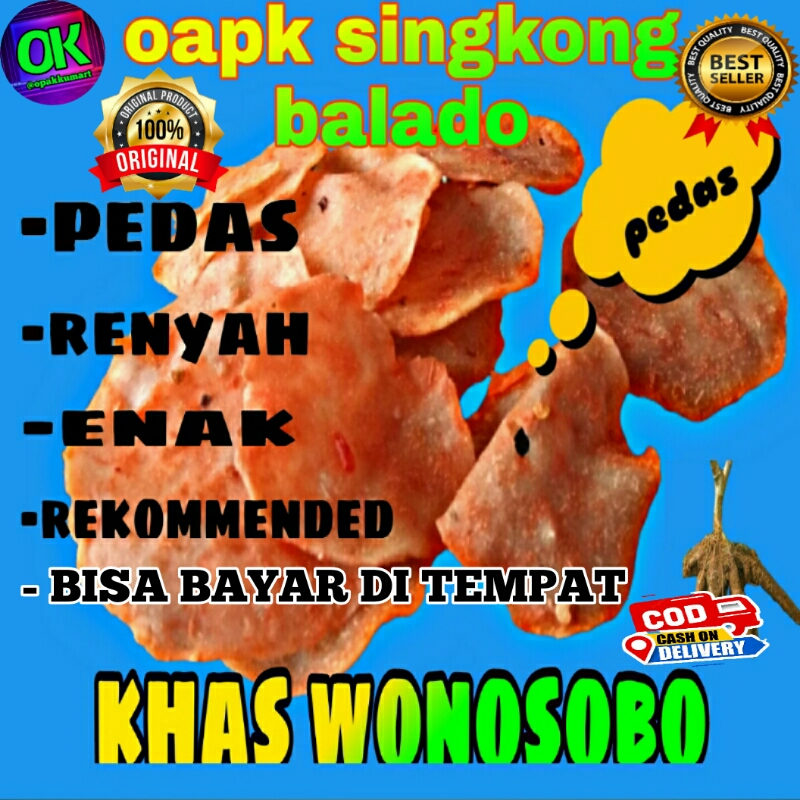 

opak snack cemilan camilan kripik keripik krupuk kerupuk singkong pedas manis mentah kiloan grosir 1 kg khas wonosobo