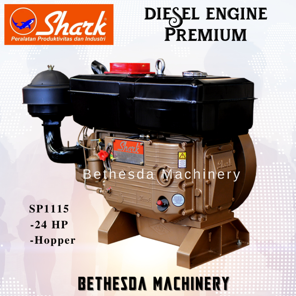 Mesin Diesel 24 HP 24 PK Mesin Diesel Penggerak Premium SP1115 Diesel Shark