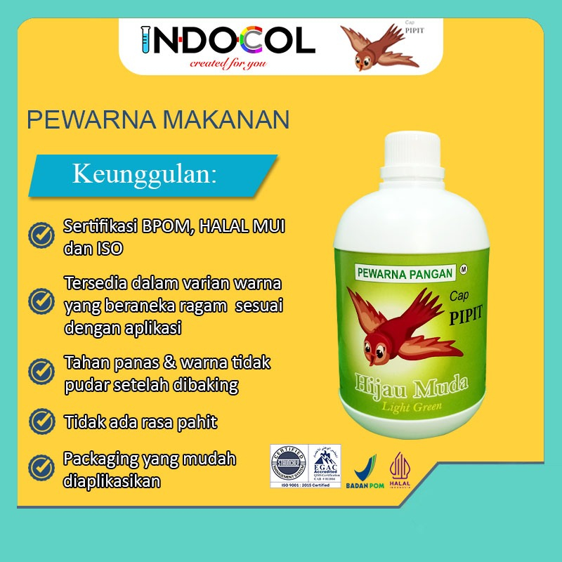 

PEWARNA CAIR HIJAU MUDA CAP PIPIT (1 LITER)