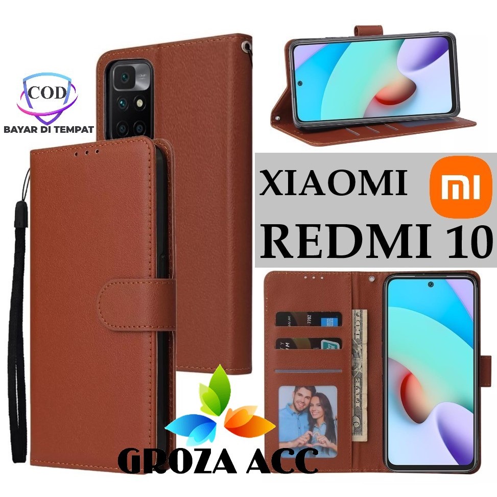Flip Case XIAOMI REDMI 10 Case Wallet Kulit Casing Dompet Case Wallet Leather Flip Case XIAOMI REDMI