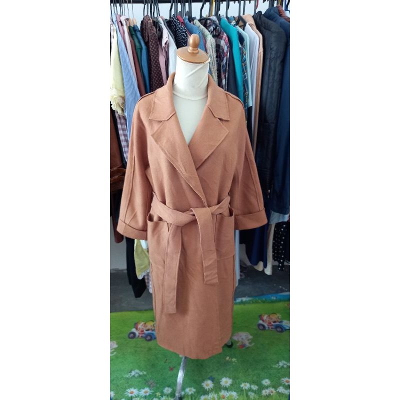 Brown Long Wool Outer by Pokio