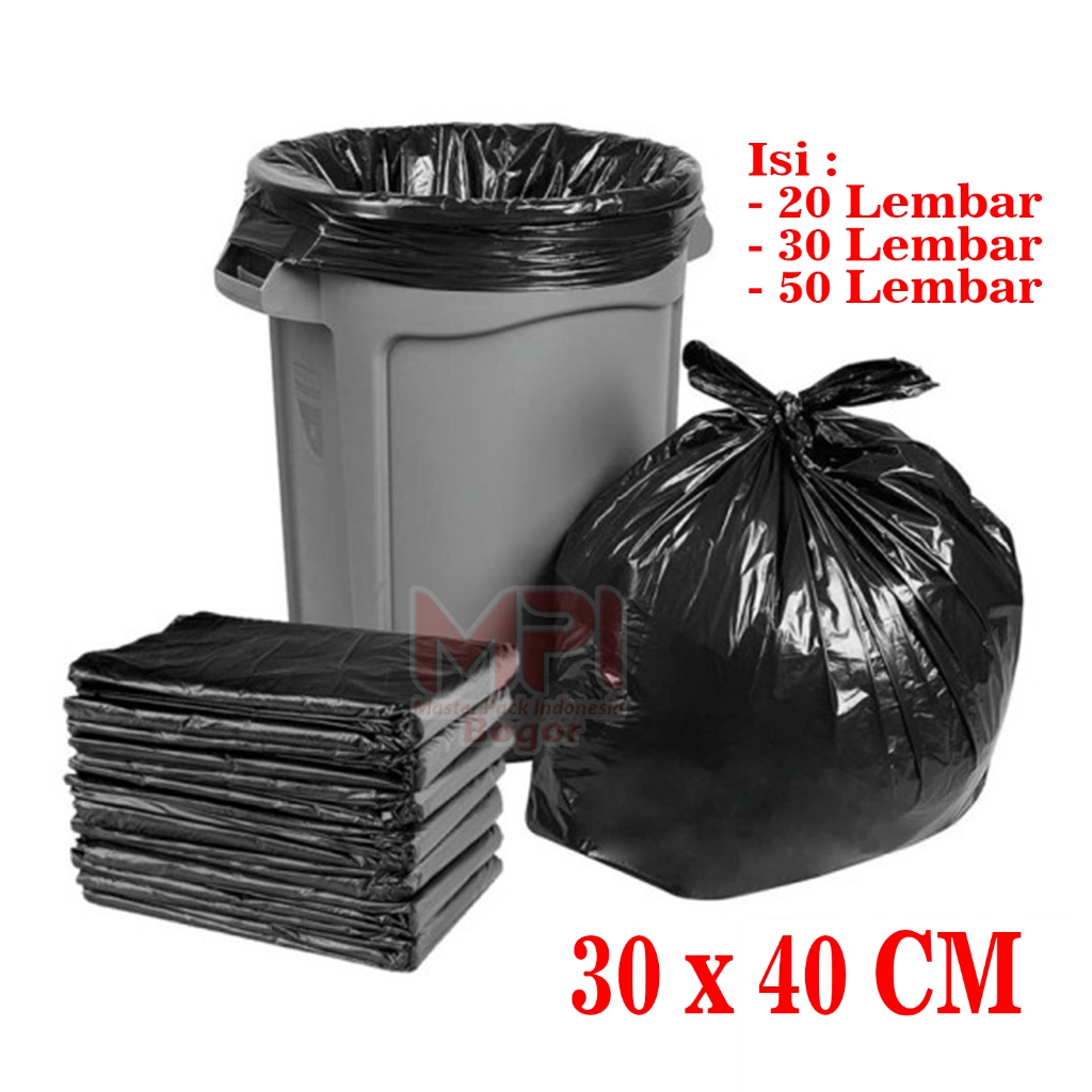 Kantong Plastik Sampah Ukuran 30 x 40 CM / Plastik Sampah Hitam Tebal / Trash Bag 30 Micron