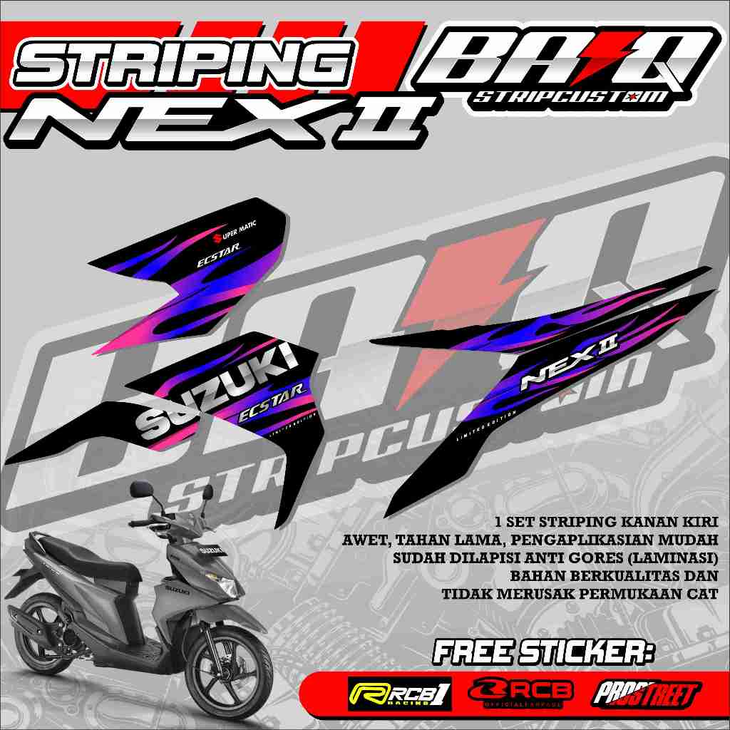 STICKER STRIPING NEX GEN 2 - STRIPING NEX GEN 2 PREMIUM HOT FIRE 06