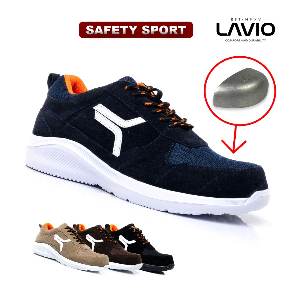 Sepatu Sneakers Safety Pria Keren Sport Original Lavio Micro