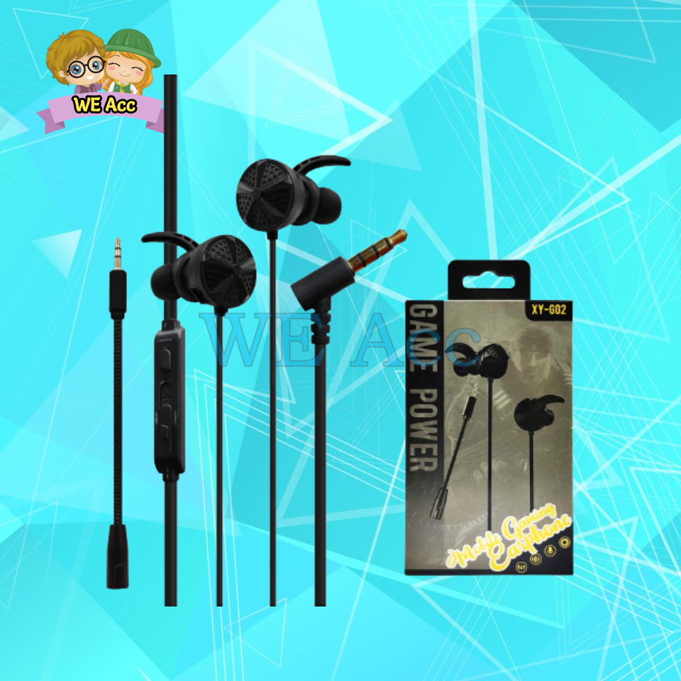 [WE-HK] Handsfree Mobile Gaming XY-G02 + Mic Microphone Stereo Bass / Headset Earphone