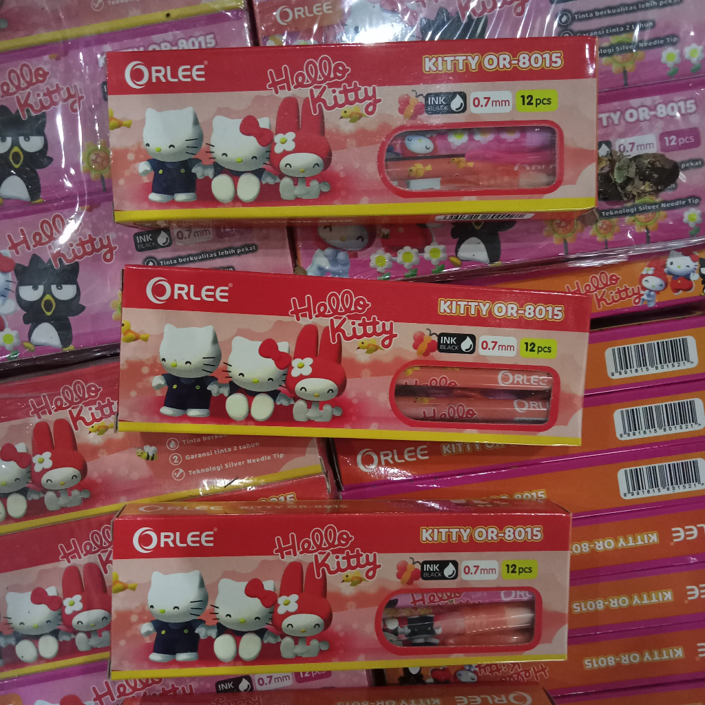 

Bolpoin ORLEE / Pulpen Motif Hello Kitty / 1 LUSIN isi 12