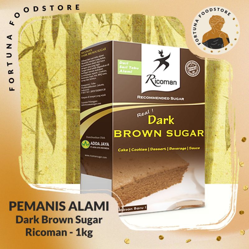 

Ricoman Dark Brown Sugar Sari Tebu Premium 1kg