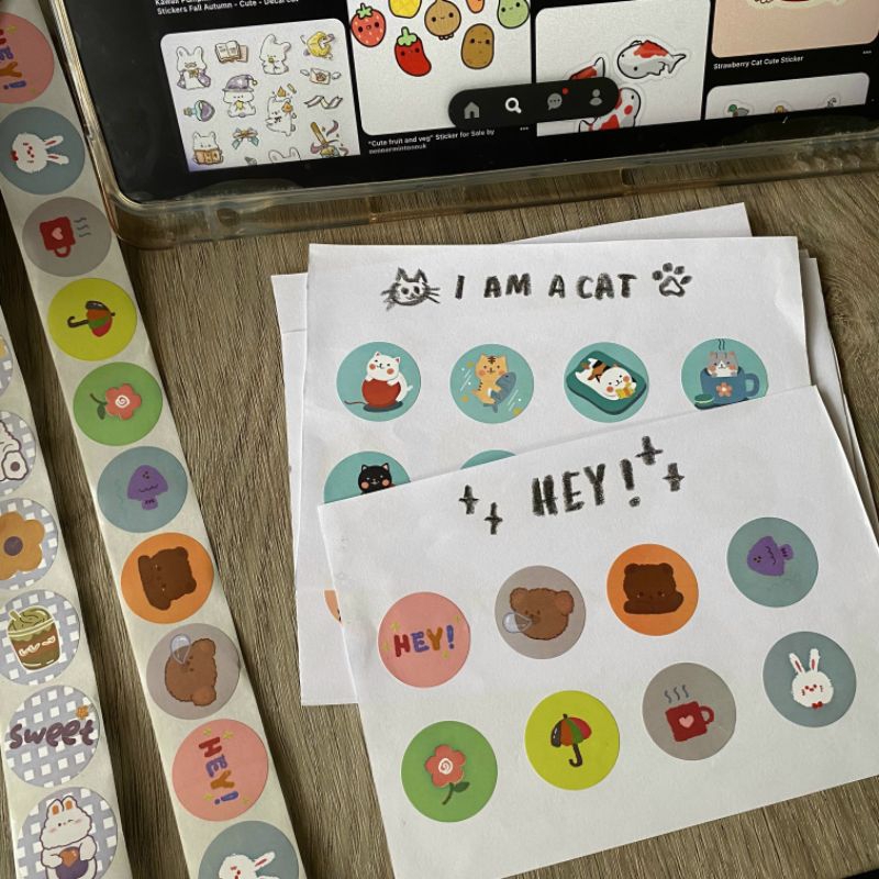

1 ROLL STICKER 500 PCS/THANK YOU STICKER/CUTE STICKER
