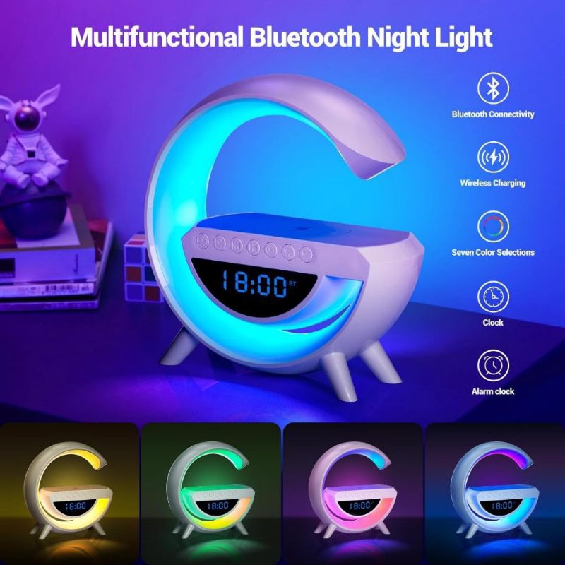 BT3401 Speaker Bluetooth Lampu Multifungsi Ambient Seven Colour Light Pengisi Daya Nirkabel 15W + Ja