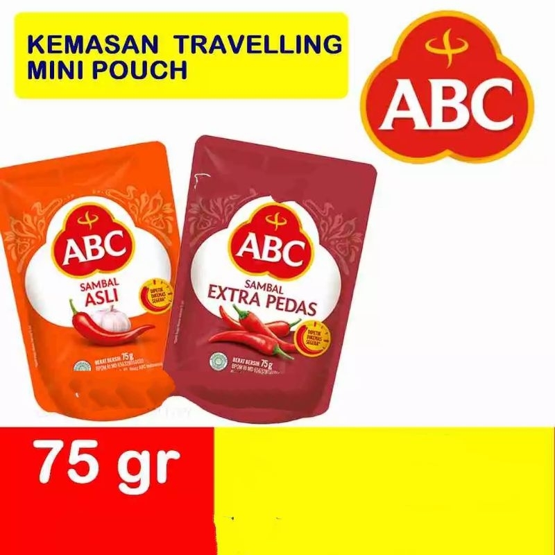 

ABC saus sambal asli /sambal extra pedas 75 gram kemasan travel size