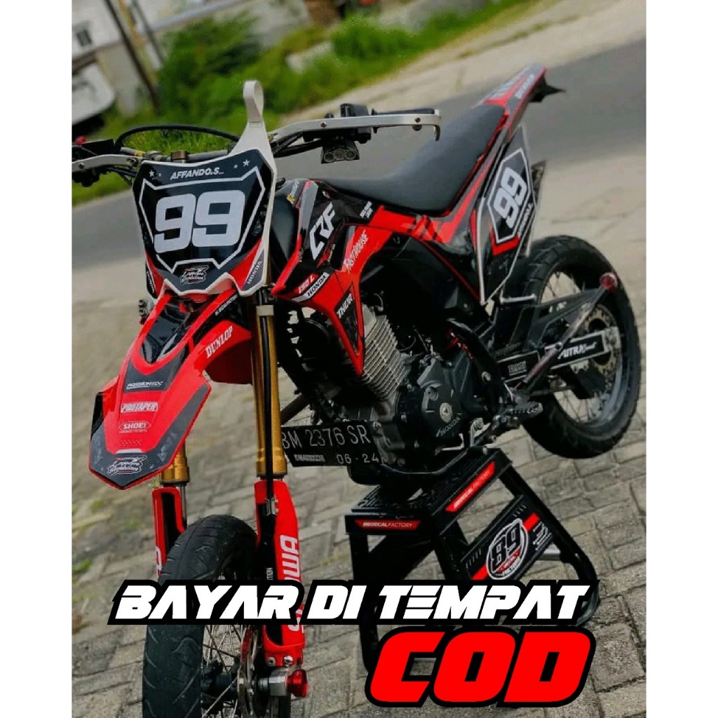 Decal crf 150l full body custom merah hitam