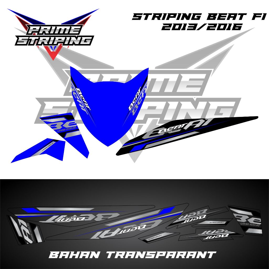 STRIPING TRANSPARAN BEAT FI 2014-2016 MOTIF SIMPLE VIETNAM
