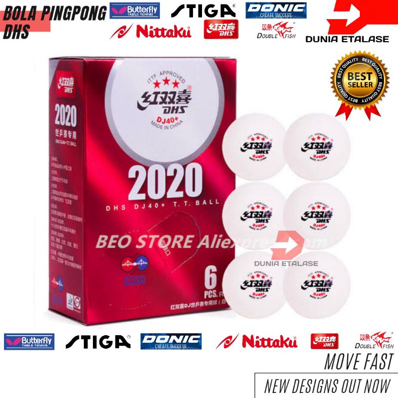 12.12 SALE Bola Ball Pingpong Tenis Meja DHS DJ40+ Bintang 3 World Tour Isi 6pcs Standar ITTF dan PT
