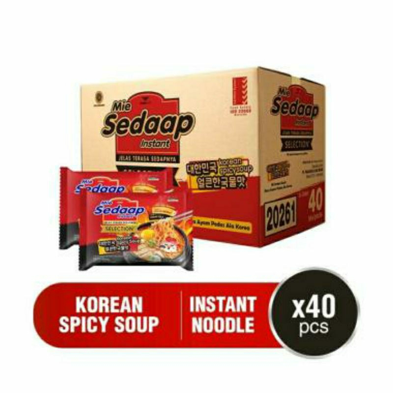 

Sedaap Korean Spicy Soup Mie Instant [40 pcs x 77 g]
