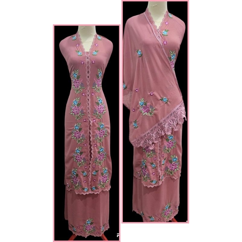 byrafiqa bahan baju kurung bordir baloteli bukittinggi