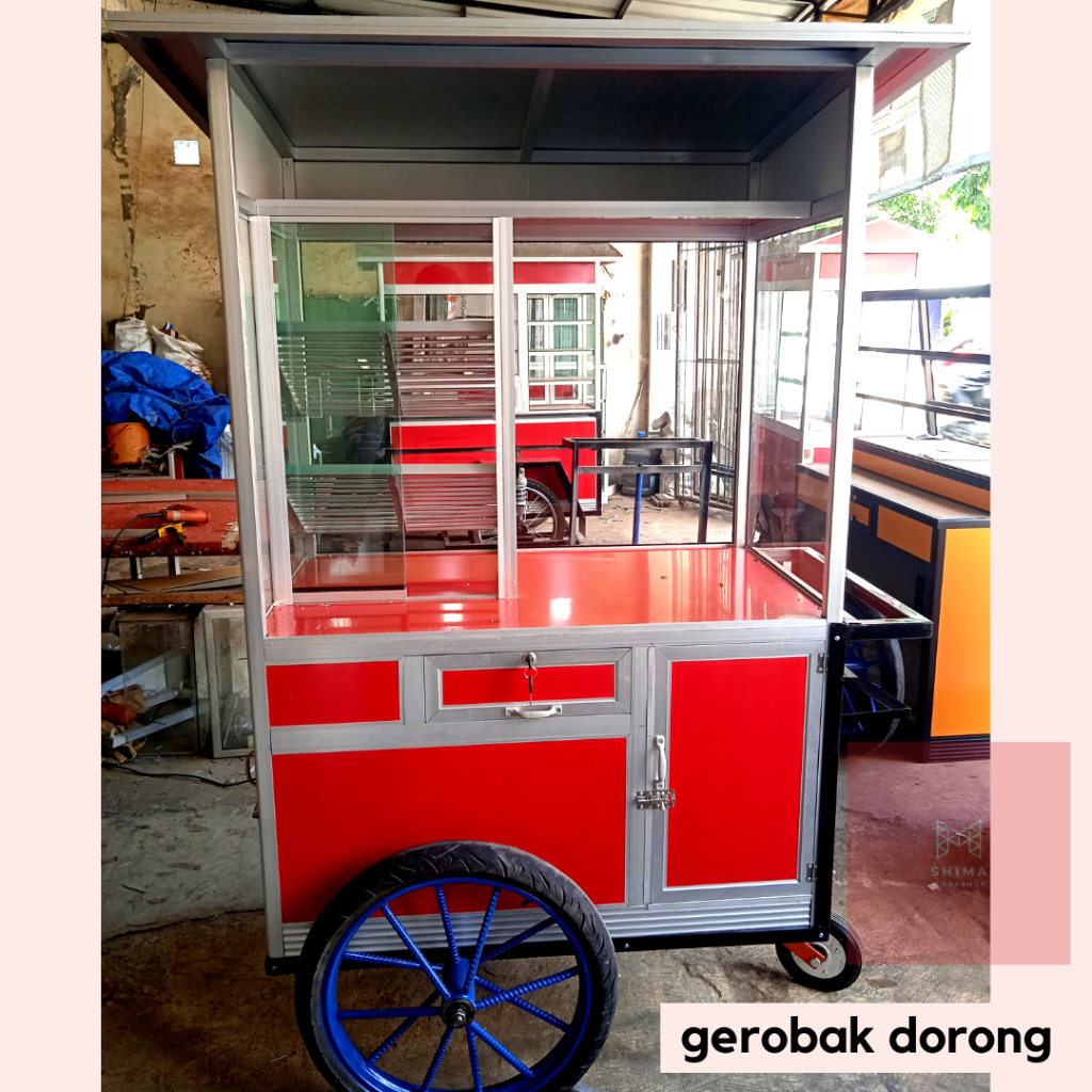 gerobak aluminium bakso/somay/mie ayam