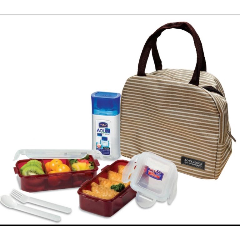 Stok Terbatas.. Lock & Lock Lunch Bag Set /New Lock&Lock Lunch Box Lock n Lock