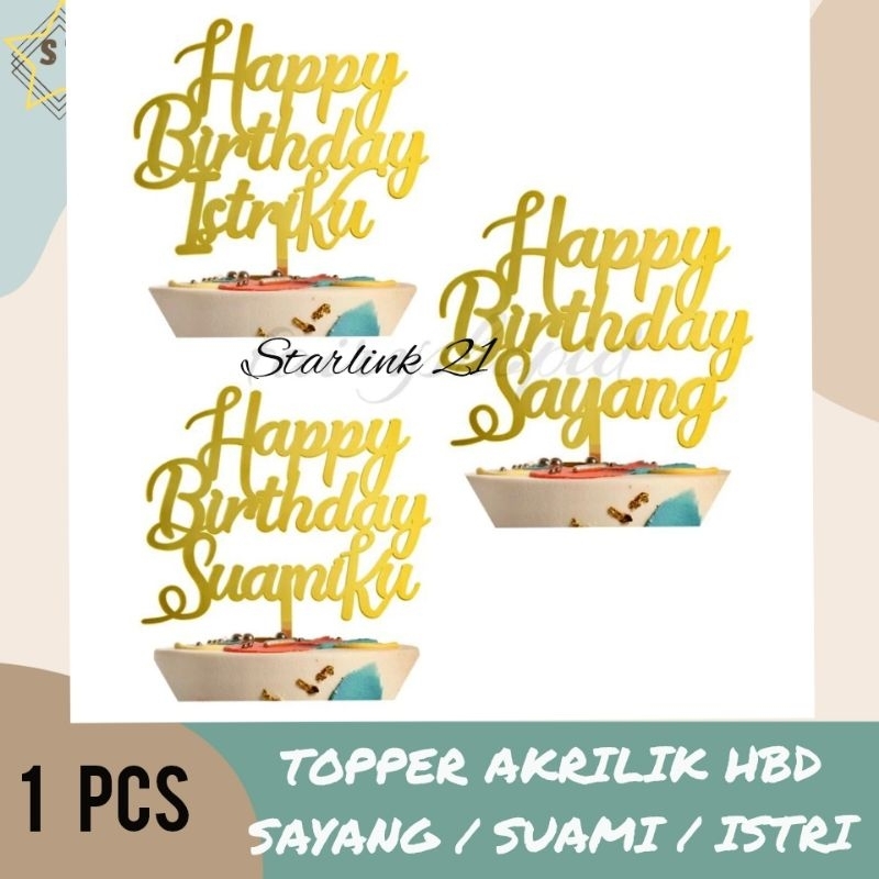 TOPPER KUE ULTAH PACAR/ SUAMI/ ISTRI | Topper Happy Birthday Sayang