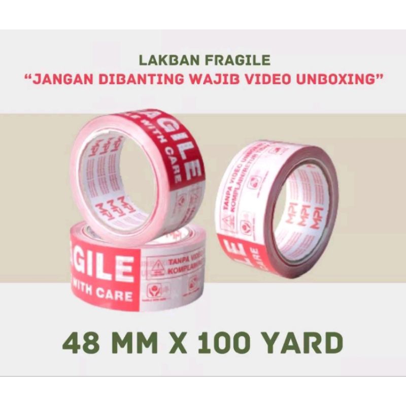 

Lakban FRAGILE Merah Putih 48mm×100 Yard | Lakban Fragile Jangan Dibanting Wajib Video Unboxing Merah Putih | Lakban Fragile Wajib Unboxing | Lakban OPP Tape Fragile