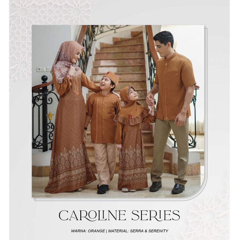 Sarimbit Keke Caroline Series - Orange / Sarimbit Keluarga Terbaru 2024 / Baju Sarimbit Keluarga / B