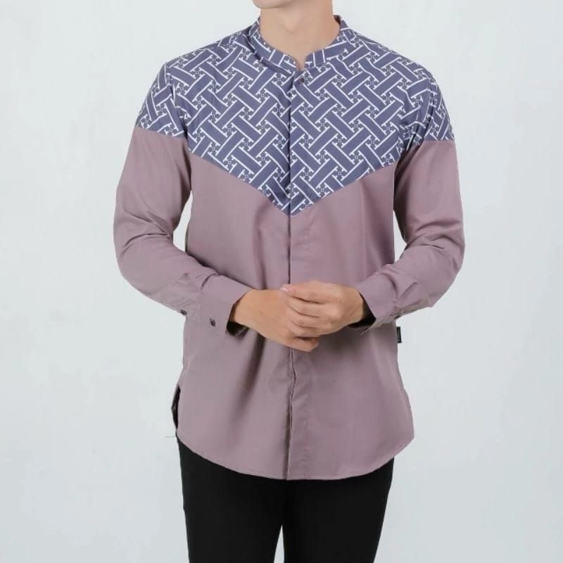 Shiddiq kemeja koko pria motif lengan panjang kemko pria koko shanghai kemeja shanghai pria