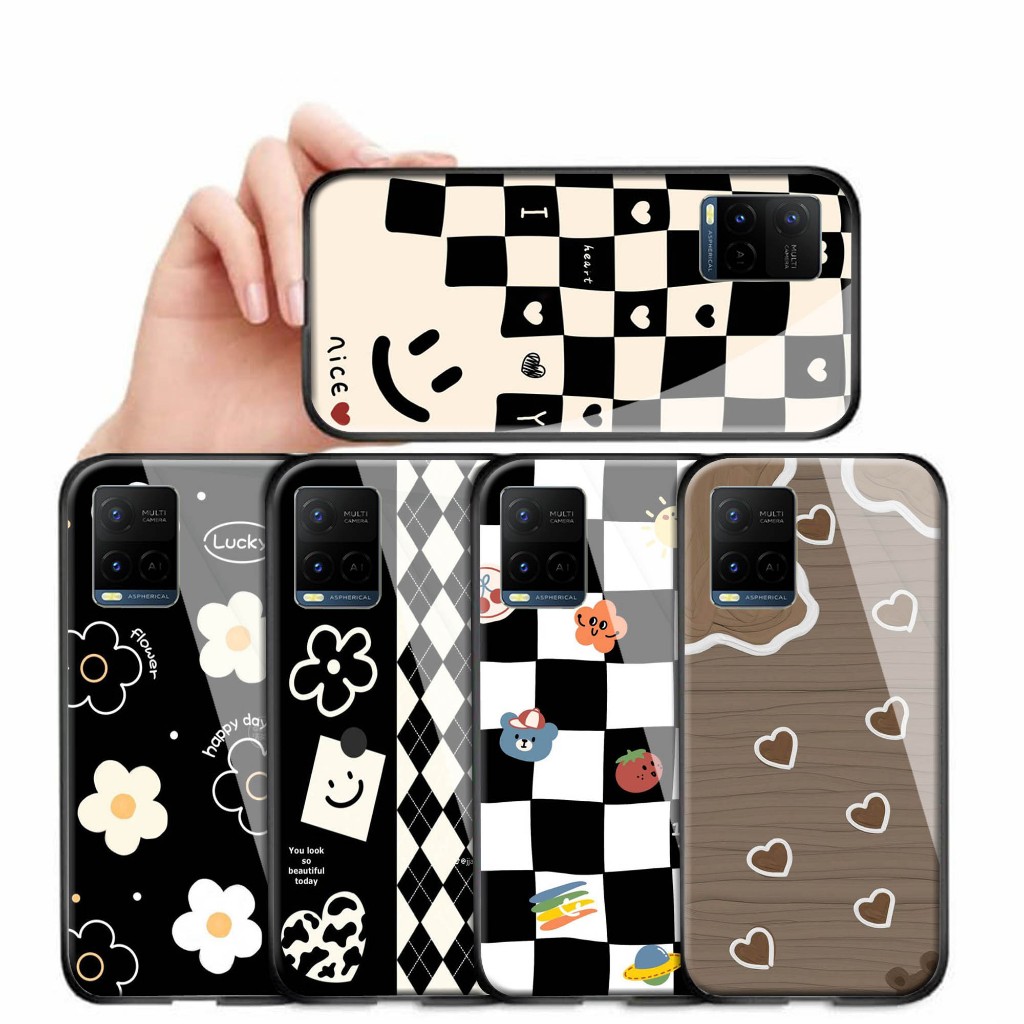 Case Kaca Vivo Y21 - Kesing Hp Vivo Y21 - Case Kaca Kilau Vivo Y21  - Case VIVO Y21 (GC90)