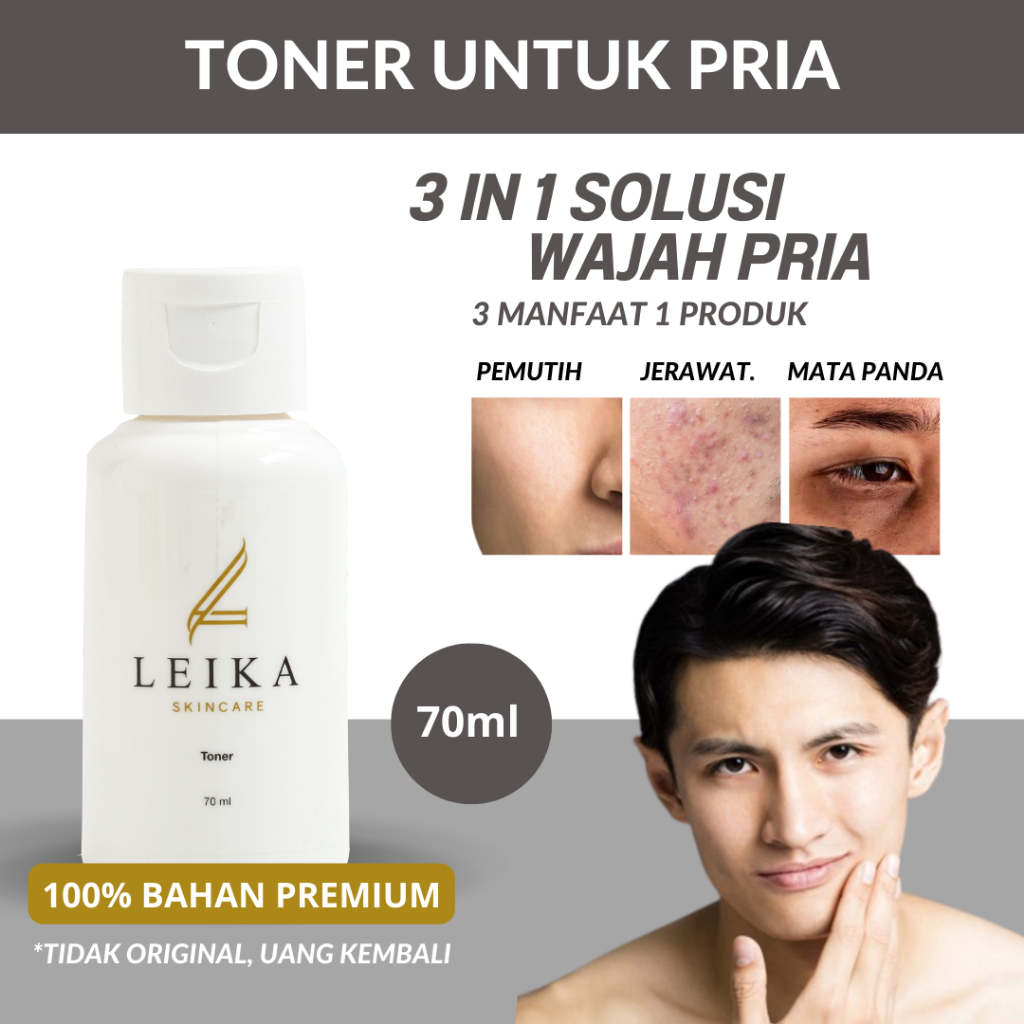 TONER Leika Skincare Penghilang Mata Panda BPOM Penghilang Kantung Mata Pria - Skincare Wajah Pria