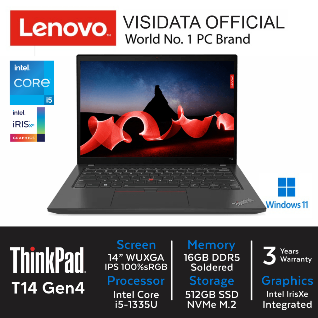 Lenovo ThinkPad T14 G4 A8ID Intel i5-1335U 16GB 512GB 14"WUXGA W11 Pro