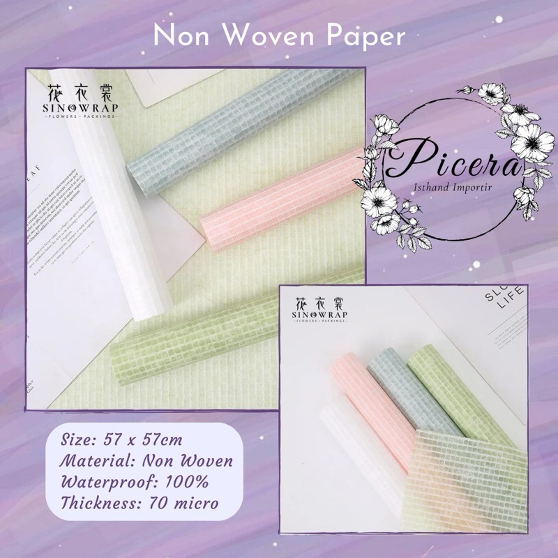 

[Size 57x57cm] Flower Wrapping Paper Korean Square Mesh Non Woven Pastel Kertas Bungkus Pembungkus Bouquet Bucket Bunga Jaring Kotak Anti Air