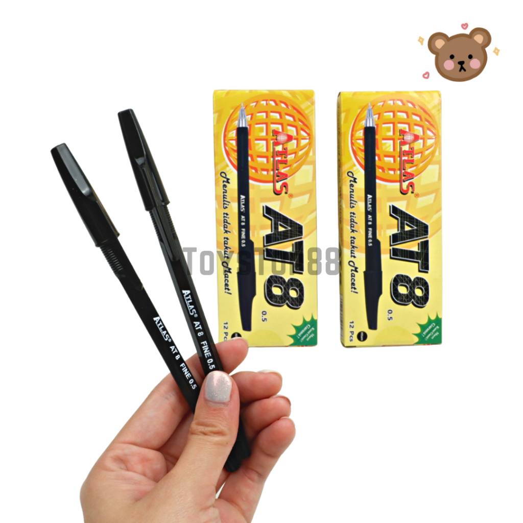 

Pulpen Atlas AT8 - Ballpoint Bolpen Pen Pena Semi Gel Hitam [PER LUSIN 12 PCS]