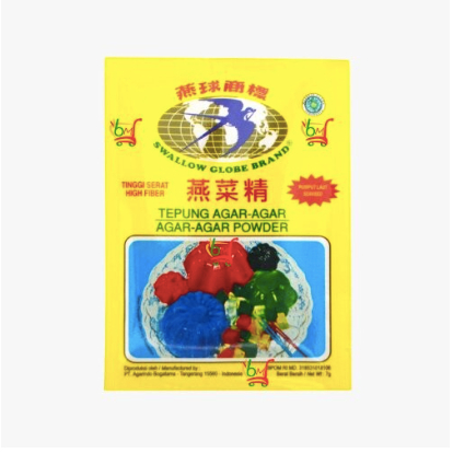 

Swallow Globe Tepung Agar Agar 1 box isi 12 sachet @7gr - PUTIH