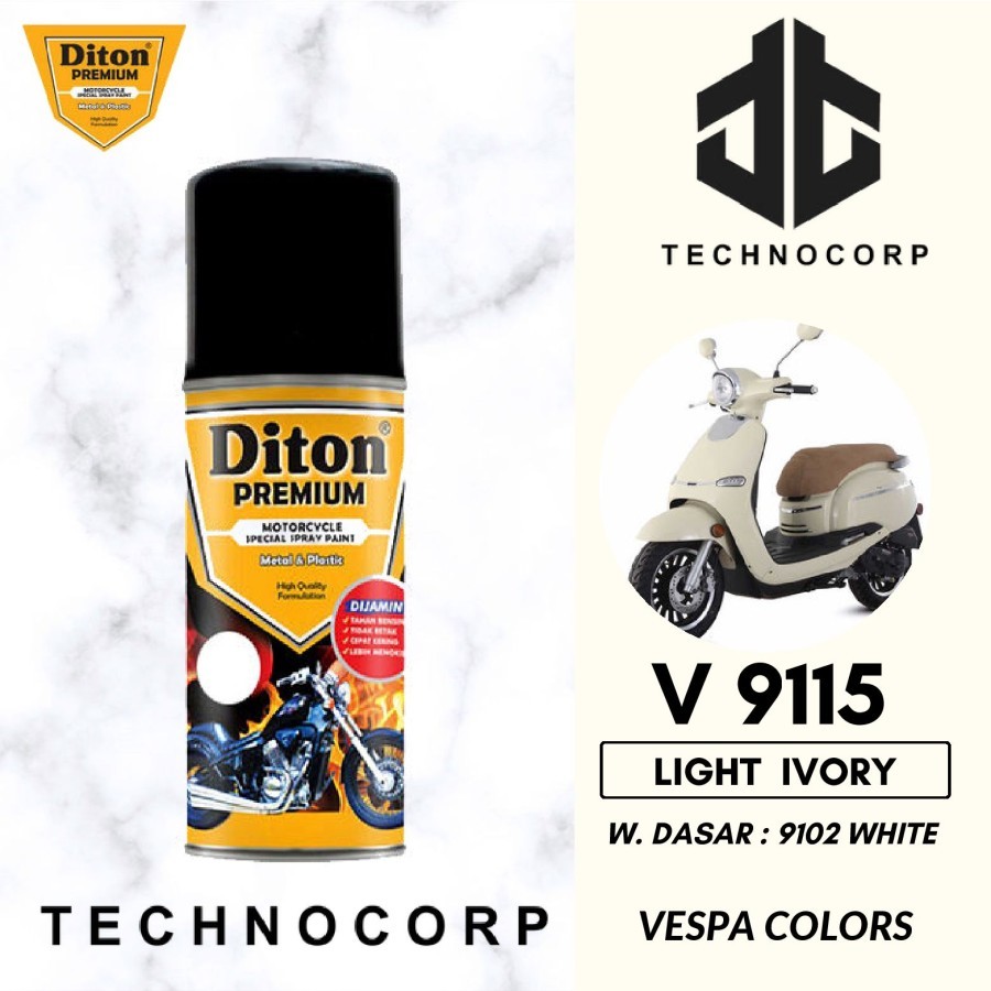 

Cat Semprot DITON PREMIUM V 9115 LIGHT IVORY / VESPA CREAM CLASSIC