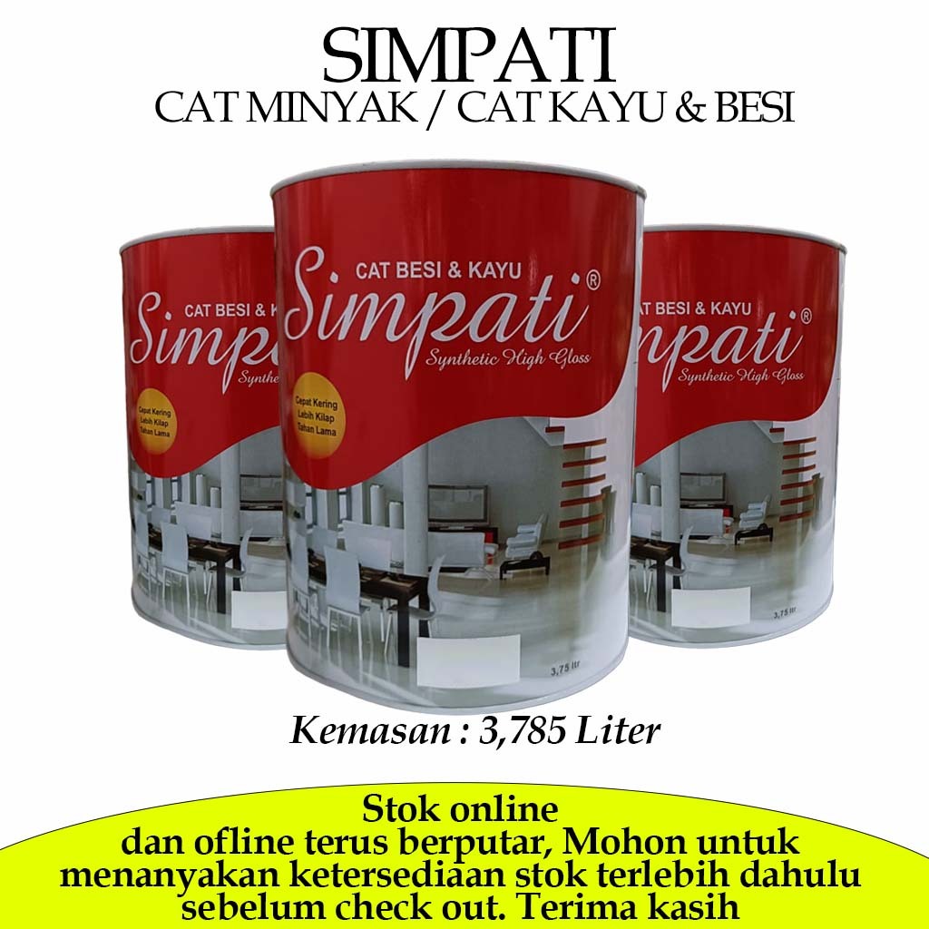 

CAT MINYAK / CAT KAYU BESI / CAT MINYAK SIMPATI 3,785 L