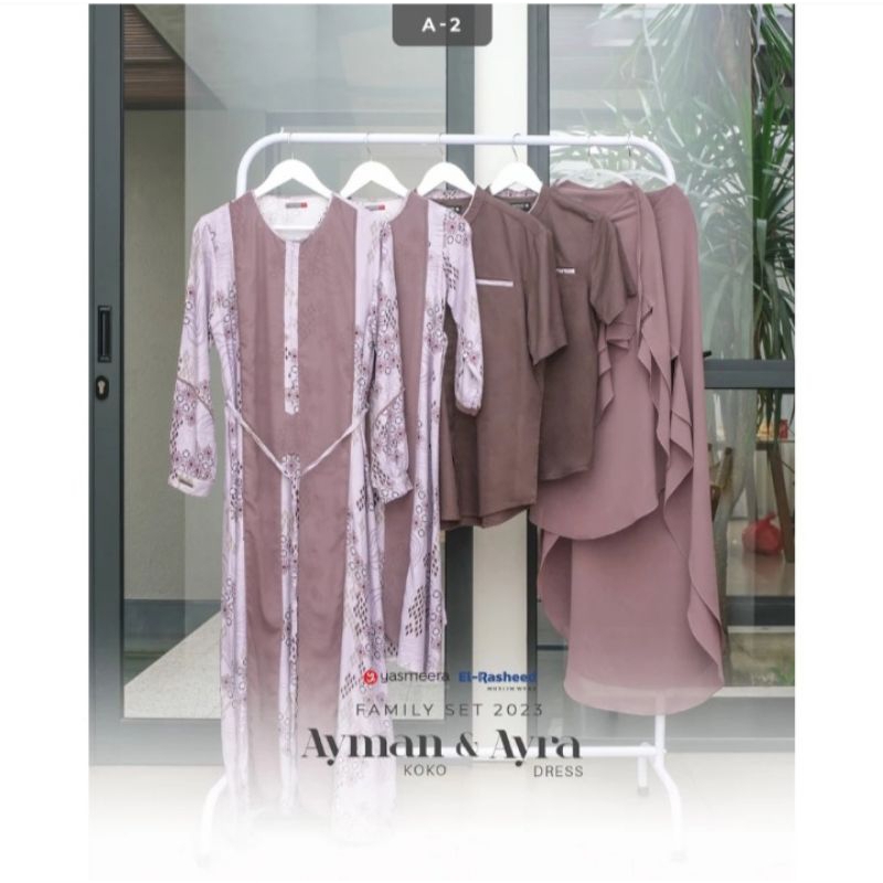 Famset Sarimbit Koko Ayman dan Gamis Ayra Warna Lilac by El-Rasheed x Yasmeera
