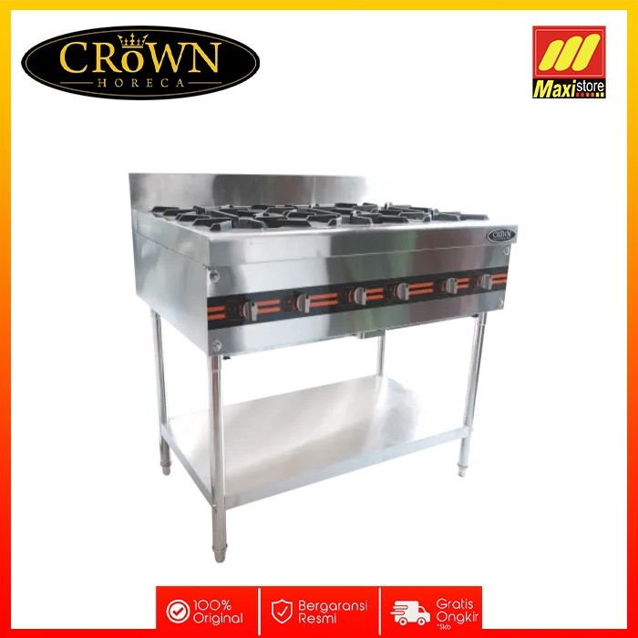 CROWN Horeca YSN-ST6 Gas Stove 6 Burner / Kompor Gas 6 Tungku
