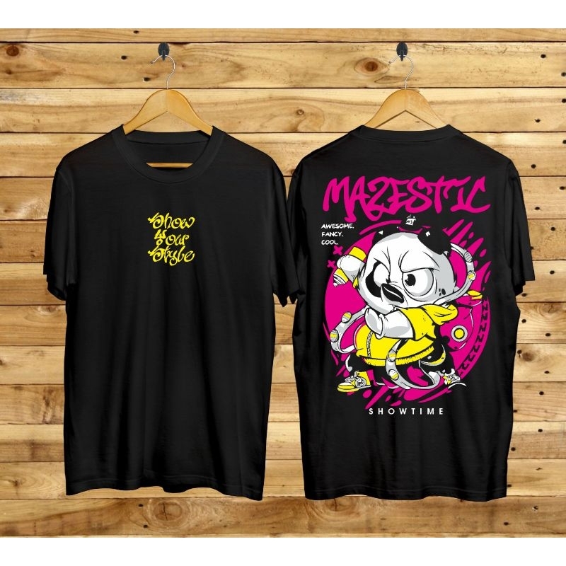 Baju Kaos Hitam Pria Distro Lengan Pendek / Baju Kaos Panda Hitam  / Baju Kaos Pria / Kaos Boneka Be