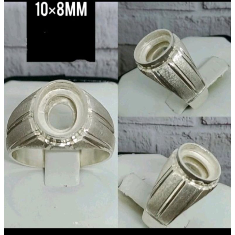 cincin emban kokot perak 925 dimensi 10x10  polos dop pasir