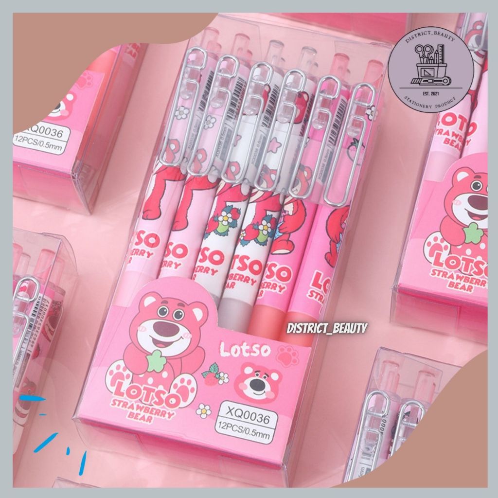 

PULPEN CETEK LOTSO MEWAH PEN MEKANIK GEL BERUANG PINK STRAWBERRY PULPEN LUCU IMUT TERMURAH