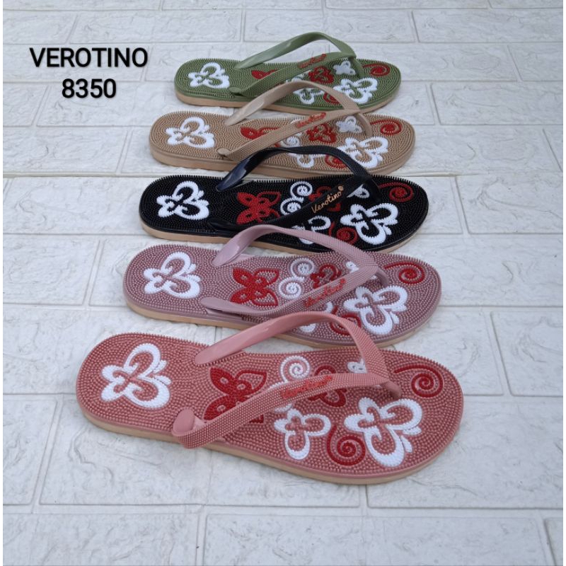 SANDAL VEROTINO 8350 Jepit karet Jelly Wanita / Sandal Sol Duri rematik / sandal Santai Kupu Butterf