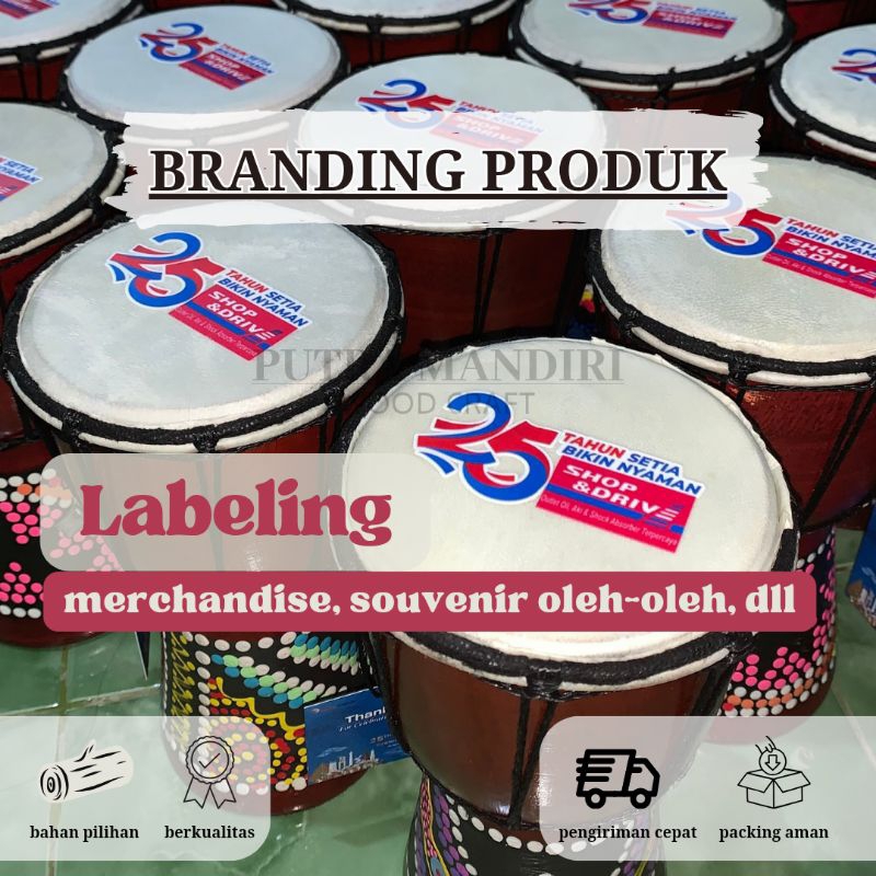 

CUSTOM Branding Produk Labeling Merchandise Souvenir Oleh-Oleh Tambahan Label Produk